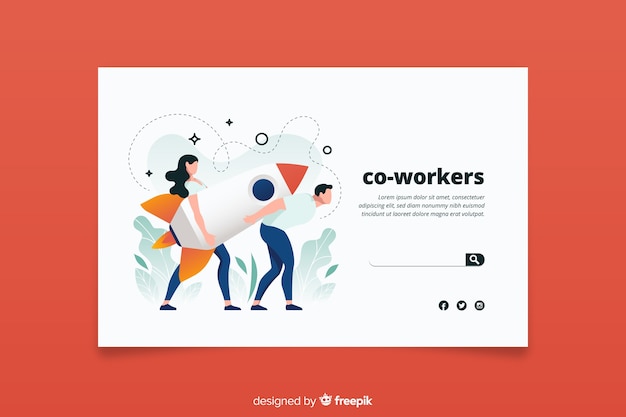 Landing page co-workers concept