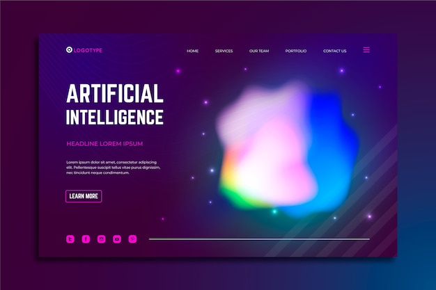 Free vector landing page colorful delusion abstract