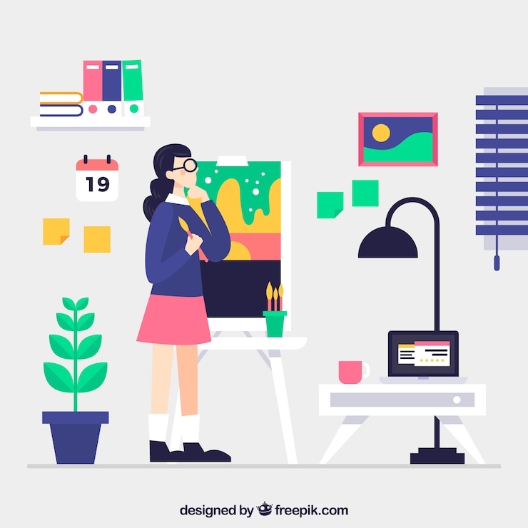 Free Vector landing page concept with woman