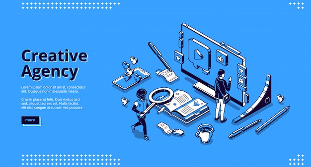 Free vector landing page for creative agency