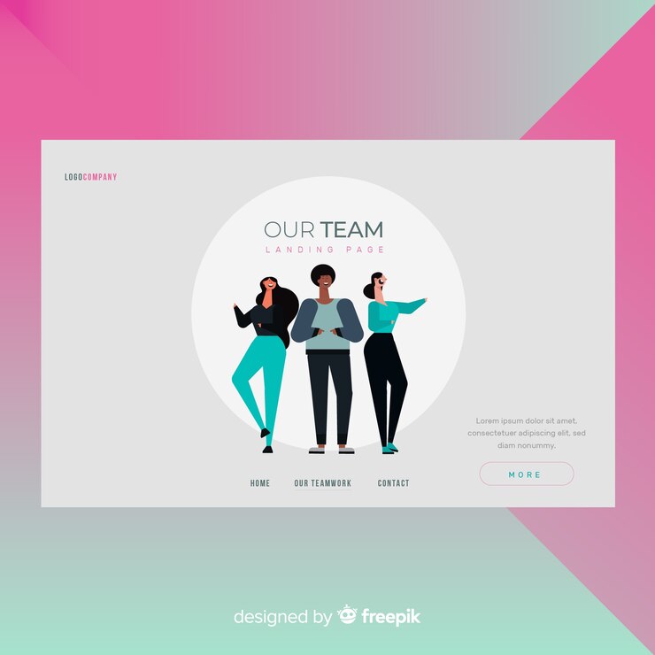 무료 Vector 방문 페이지 디자인. 모의 사이트