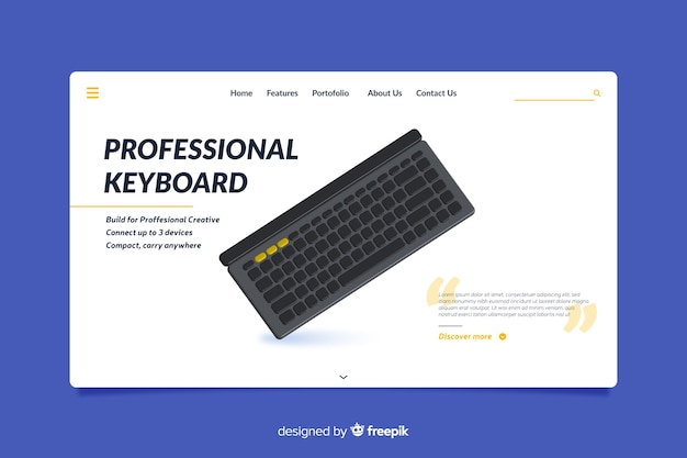 Дизайн целевой страницы для профессиональных клавиатур