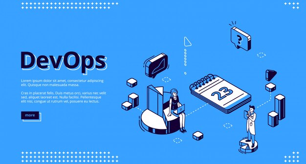 Landing page of development operations concept