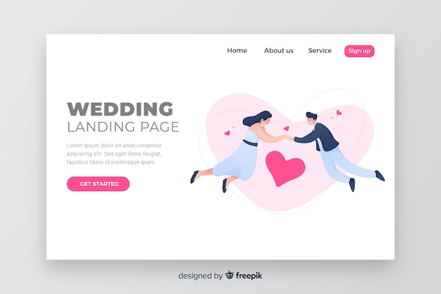 Landing page elegant wedding design