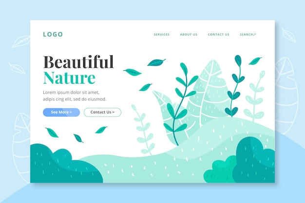 Landing page hand-drawn nature