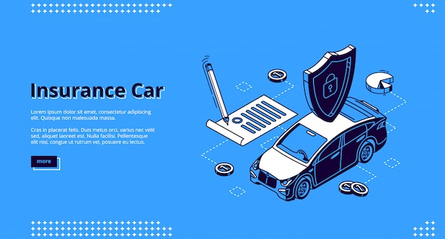 Free vector landing page of insurance car service