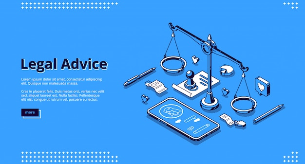 Free vector landing page of legal advice service