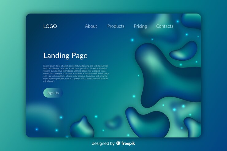 Free Vector landing page liquid design