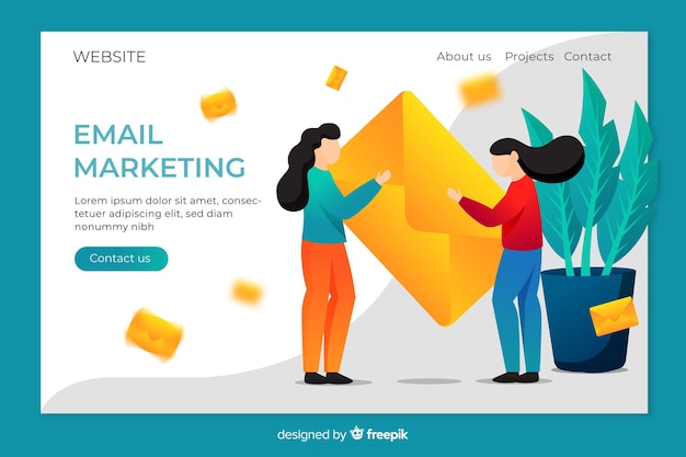 Landing page for marketing