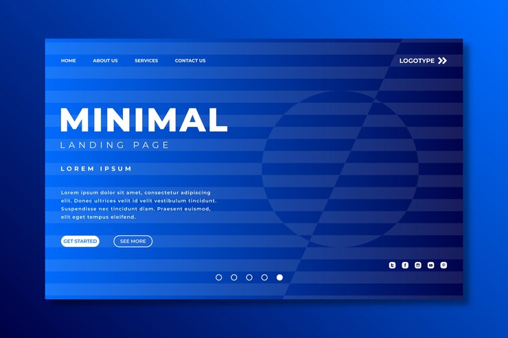 Free Vector landing page minimal geometric template
