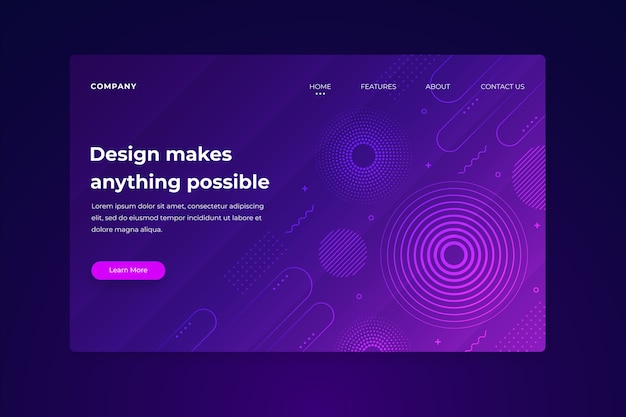 Landing page minimal geometric template