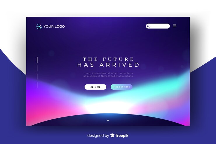 Free Vector landing page northern lights template