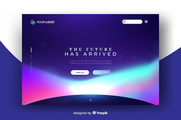 Landing page northern lights template