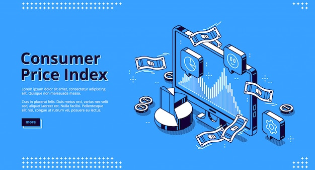 Бесплатное векторное изображение Целевая страница индекса потребительских цен