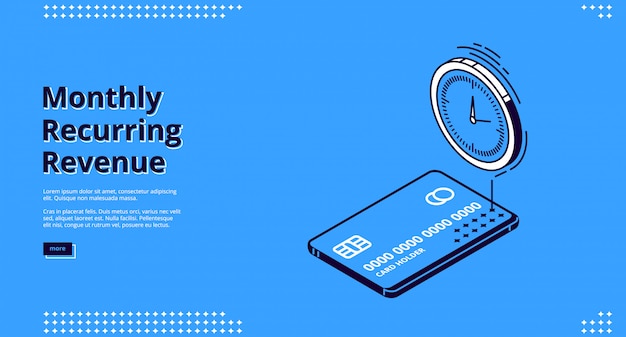 無料ベクター 月次経常収益のランディングページ