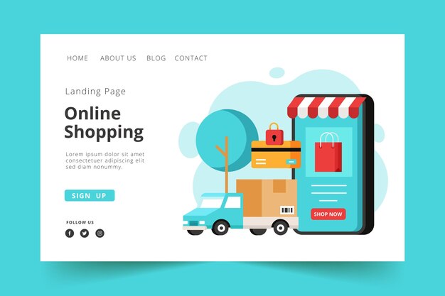 Landing page online shopping template