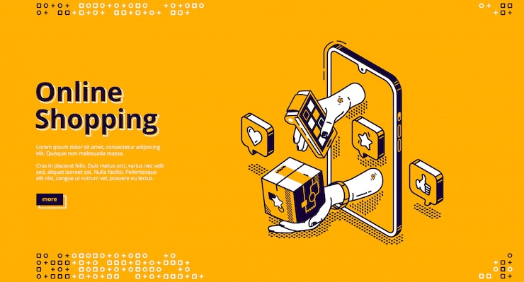 Free Vector  landing page of online shopping