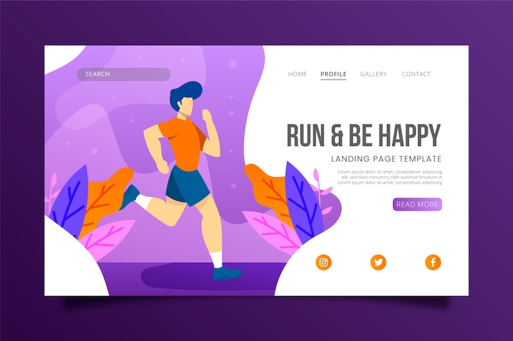 Free Vector landing page outdoor sport template