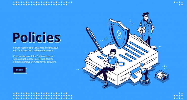 Free Vector landing page of policies, rules and agreement