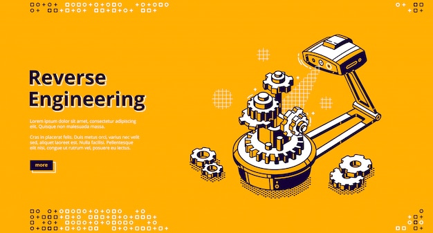 Vettore gratuito landing page di reverse engineering