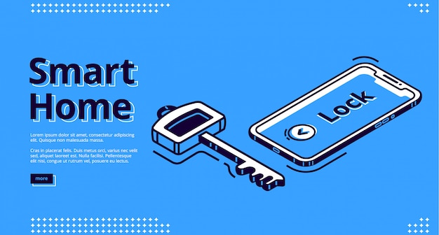 Landing page of smart home key, mobile phone icon