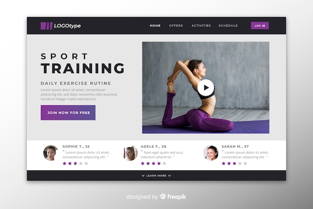 Landing page sport template