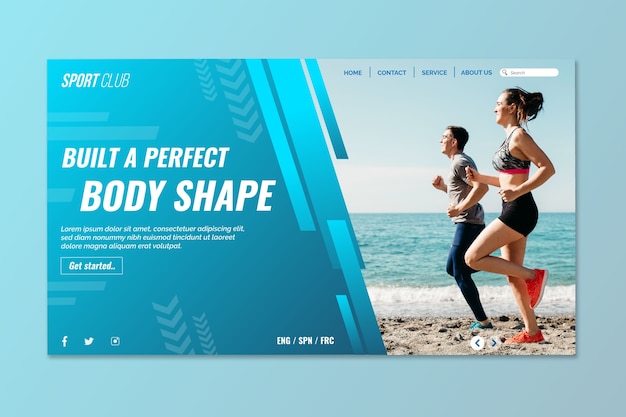 Landing page sport with image