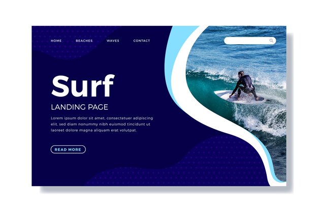 Landing page sport with image