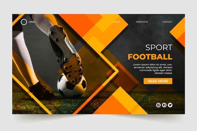 Landing page sport with photo