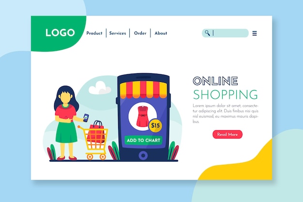 Landing page for stores and online products