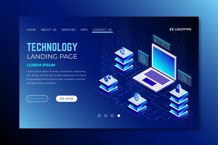 Free Vector landing page technology concept template
