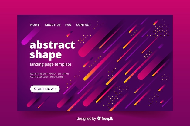 Landing page template in abstract style