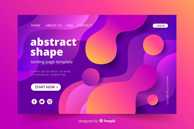 Free Vector landing page template in abstract style