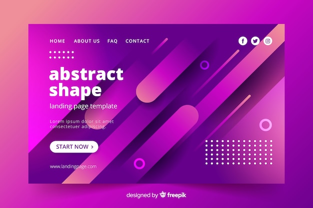 Free vector landing page template in abstract style