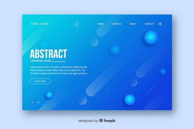 Free vector landing page template in abstract style