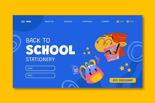 Landing page template for back to school season