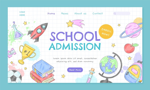 Free vector landing page template for back to school season