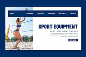 Vettore gratuito modello di pagina di destinazione per beach volley