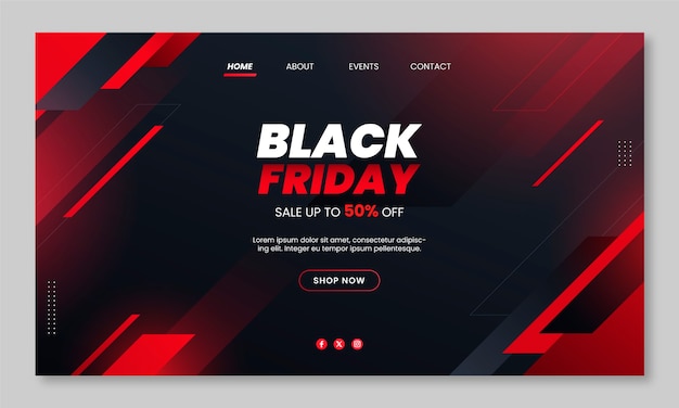 Landing page template for black friday sales