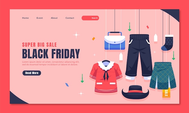 Landing page template for black friday sales