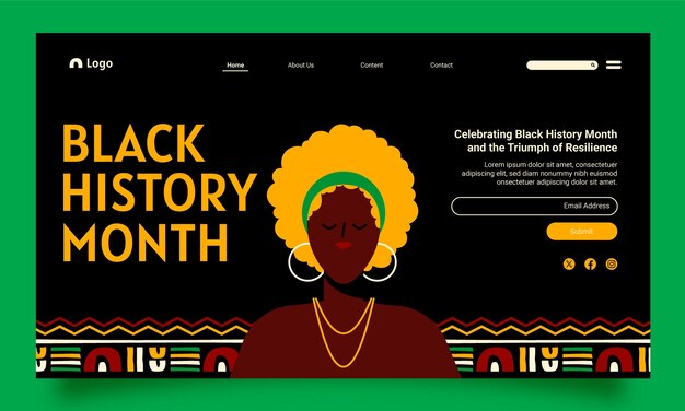 Landing page template for black history month celebration