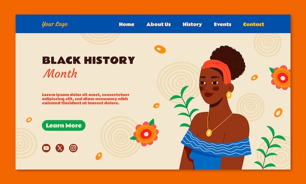 Landing page template for black history month