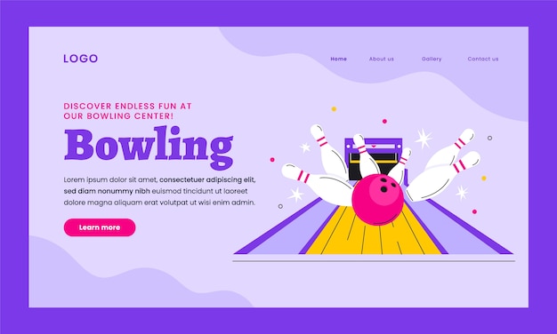 Landing page template for bowling championship