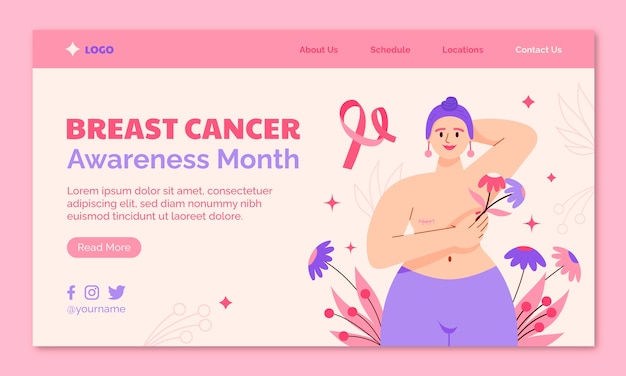 Landing page template for breast cancer awareness month