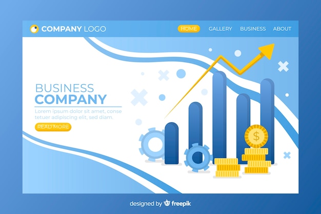 Landing page template of business