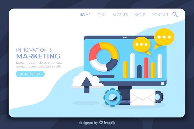 Landing page template of business