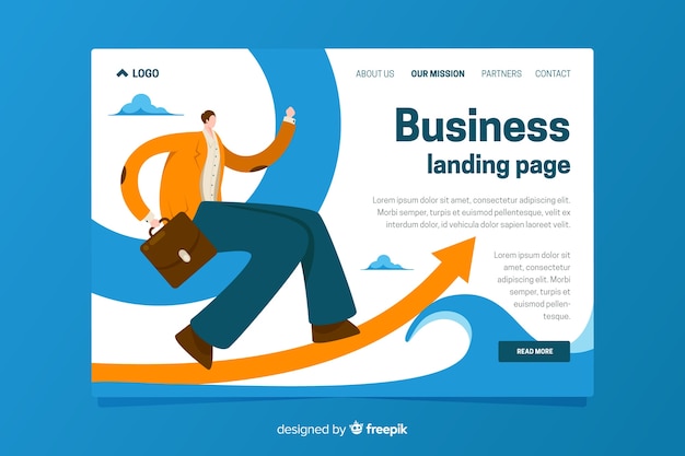 Landing page template of business