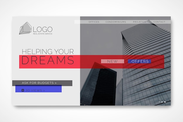 Landing page template for business