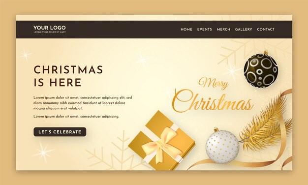 landing page template for christmas season celebration