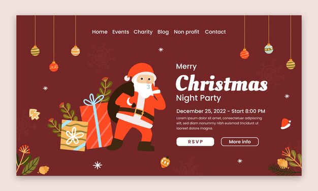 クリスマスシーズンのお祝いのランディングページテンプレート